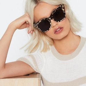 Nasty Gal Chunky Leopard Cat Eye Sunglasses
